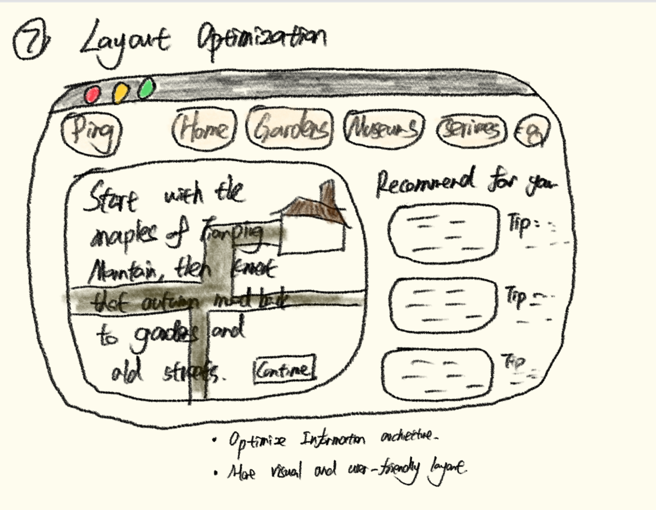 Hand-drawn interface sketch 7 for SuCity-Roam.